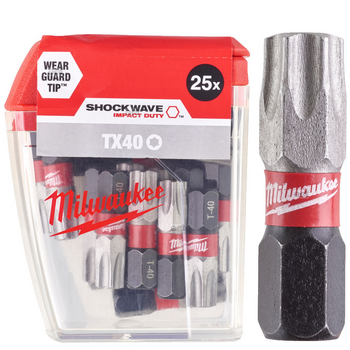 Bity udarowe Milwaukee  Shockwave Impact TX40 25mm - 25 sztuk