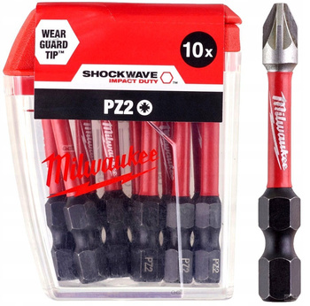 Bity udarowe Milwaukee  Shockwave Impact PZ2 50mm -  10 sztuk