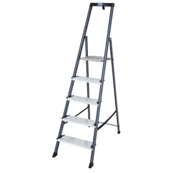 Drabina wolnostojąca ze stopniami anodowana Securo KRAUSE Monto 3,05m 1x5
