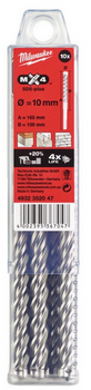 Wiertła SDS-Plus MX4 zestaw 10sztuk Milwaukee 10x165x100mm