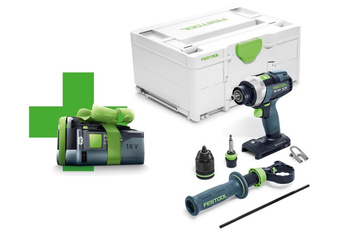 FESTOOL Wiertarko - wkrętarka udarowa QUADRIVE TPC 18/4 I-Basic-5,0 Akumulator GRATIS