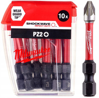 Bity udarowe Milwaukee Shockwave Impact PZ2 50mm - 10 sztuk