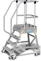 Jezdny podest roboczy, z jednostronnym wejściem, powiększoną listwą przypodłogową i barierkami KRAUSE Stabilo 2,95m 1x4