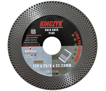 Kinczyk 19-1210 Tarcza diamentowa GOLD-GRES PLUS 125mm x 22.23