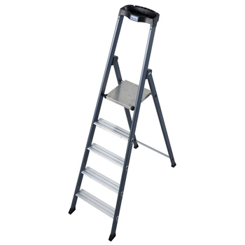 Drabina wolnostojąca ze stopniami, anodowana SePro S KRAUSE Monto 3,05m 1x5