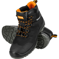 Trzewiki robocze nubuk czarno - pomarańczowe 47