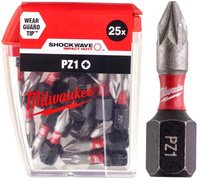 Bity udarowe Milwaukee  Shockwave Impact PZ1 25mm - 25 sztuk