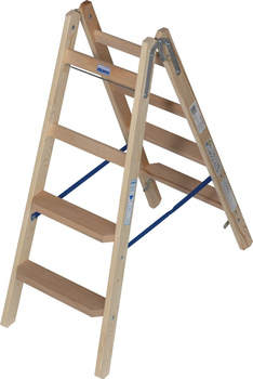Drabina dwustronna drewniana ze stopniami/szczeblami KRAUSE MONTO 2,50m 2x4 1,20 m