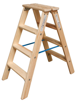 Drabina dwustronna drewniana ze stopniami/szczeblami KRAUSE MONTO 2,45m 2x4 0,95 m