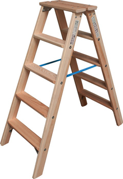 Drabina dwustronna drewniana ze stopniami/szczeblami KRAUSE MONTO 2,65m 2x5 1,15 m